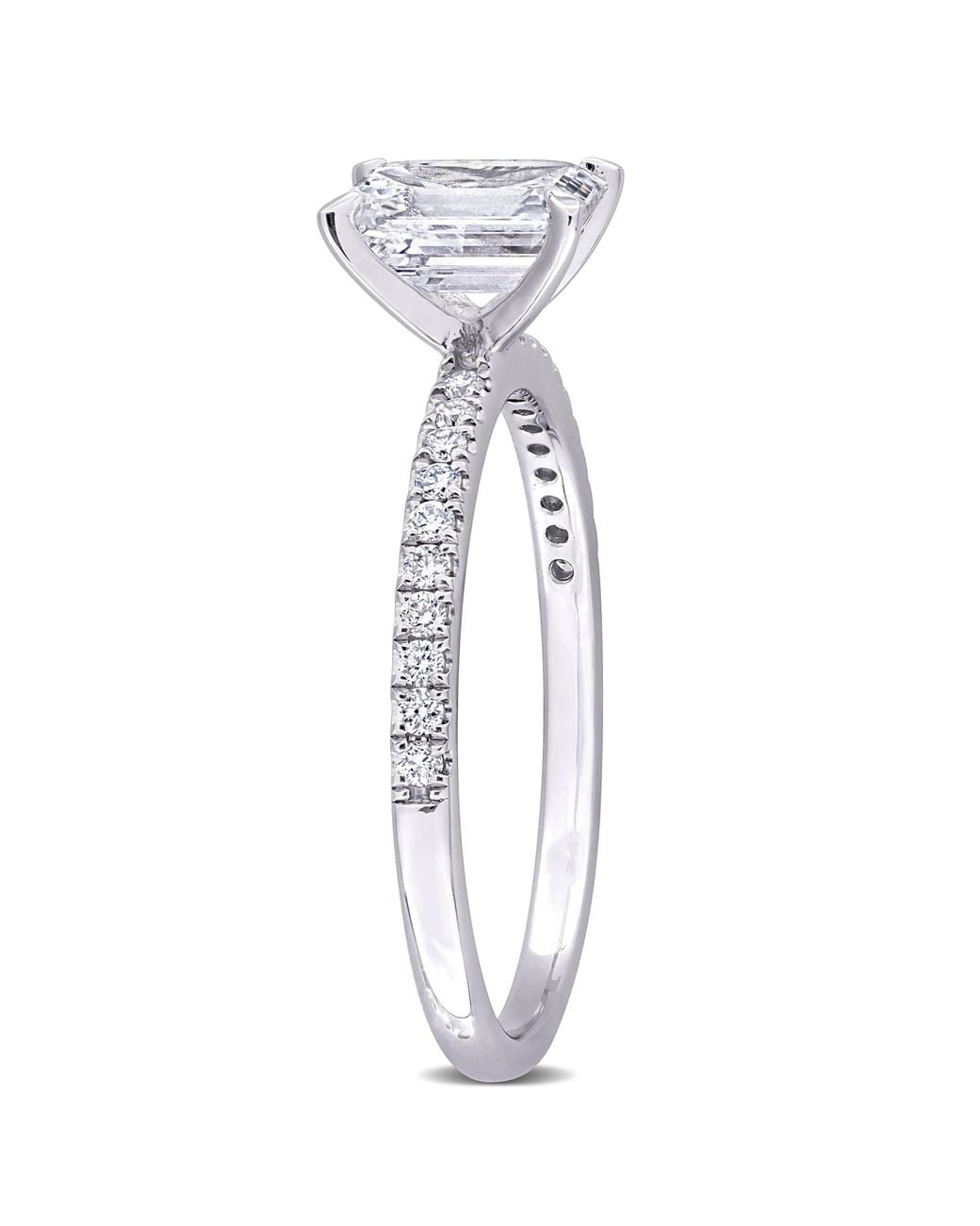 Created Forever Metallic 1 1/6Ct Tdw Emerald-Cut Lab-Created Diamond Engagement Ring for men