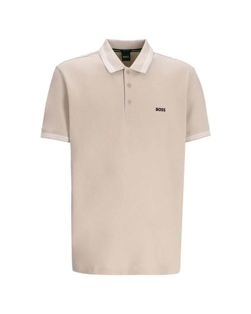 Boss Natural Paddy Logo Detail Cotton Polo Shirt for men