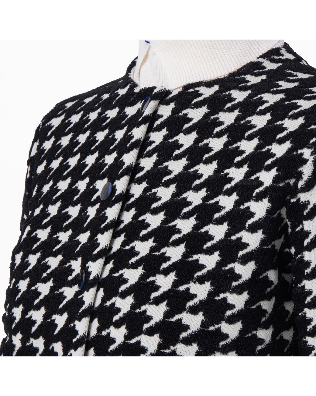 Burberry Black Houndstooth Pattern Cardigan for men