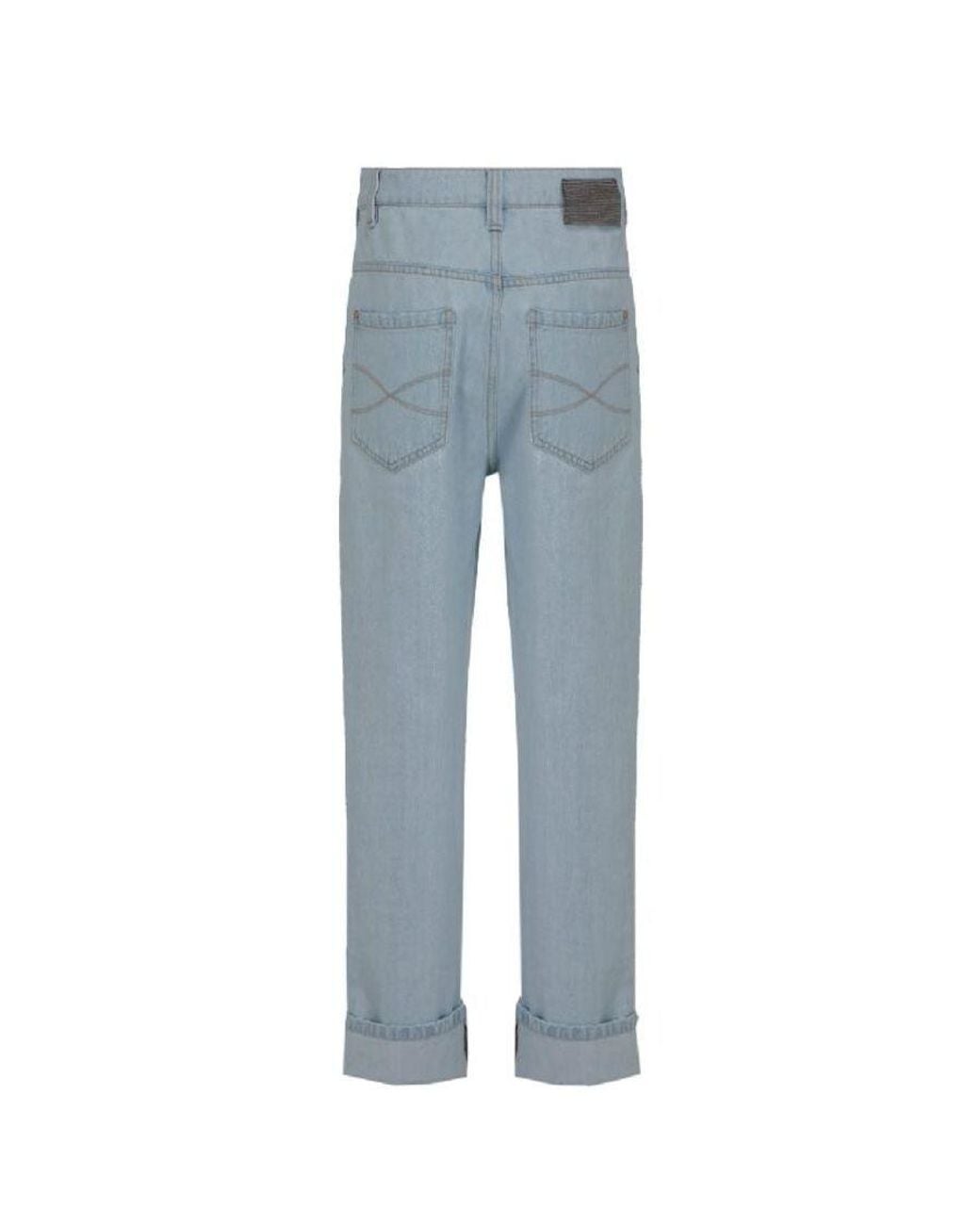 Brunello Cucinelli Blue Light Cuffed Trousers, Brand Size 46 (Us for men