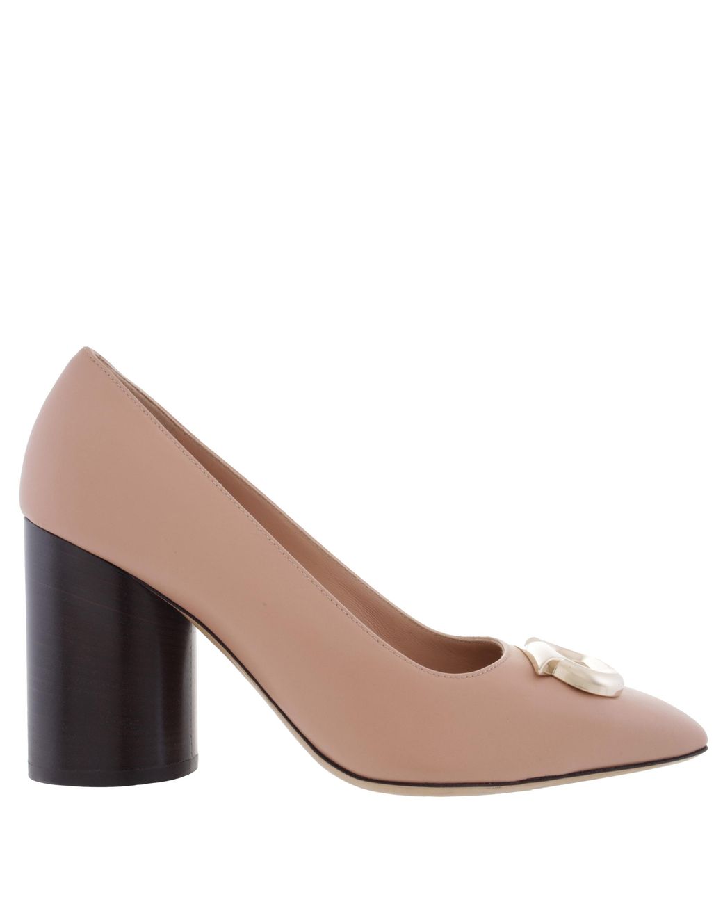 Ferragamo Pink Pania Pump With Bejeweled Gancini Ornament