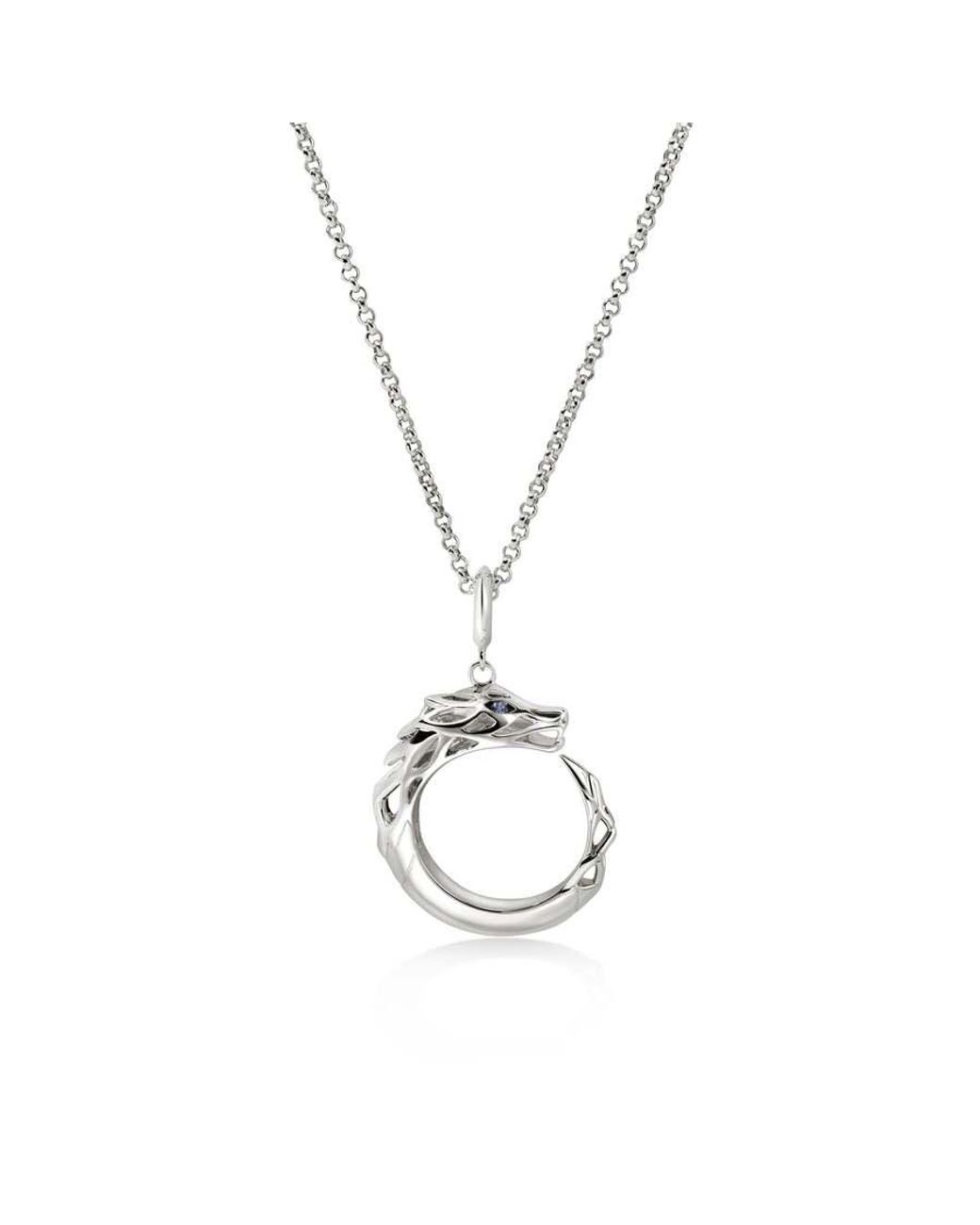 John Hardy Metallic Naga Pendant Necklace, Sterling 16-18 for men