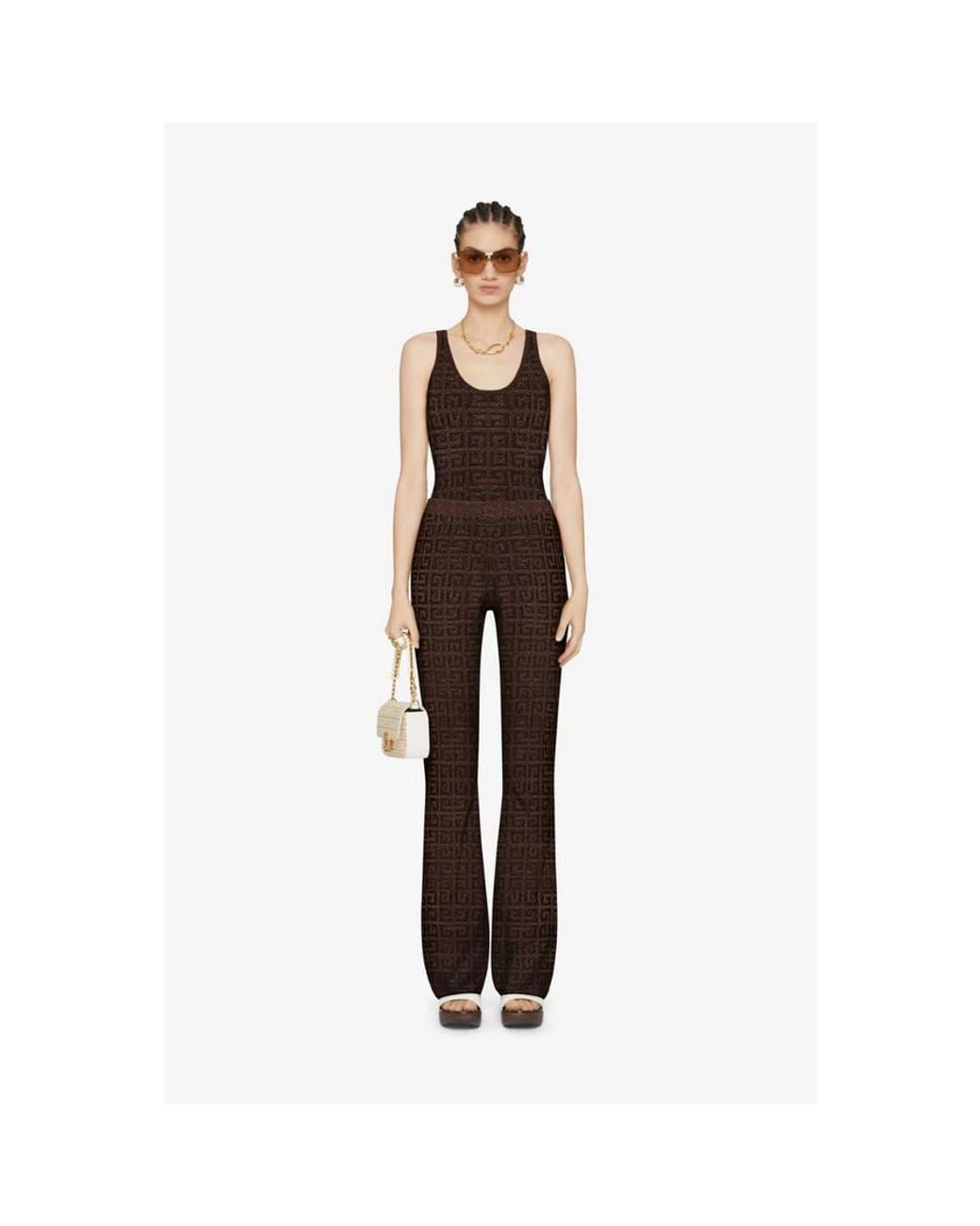 Givenchy Brown Wide Elasticated 4G Pants Bronze for men