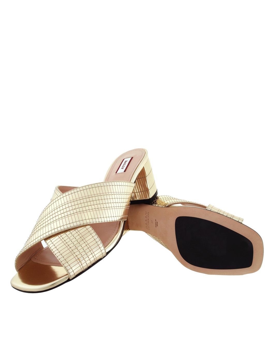 Bally Natural Evoria Laminated Leather Sandals