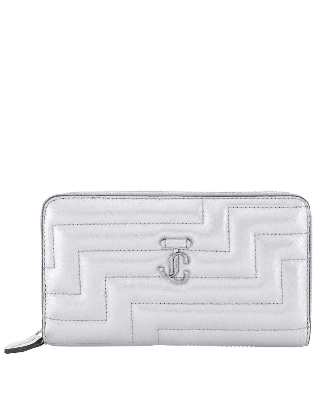 Jimmy Choo Gray Pippa Quilted Nappa Continental Wallet for men