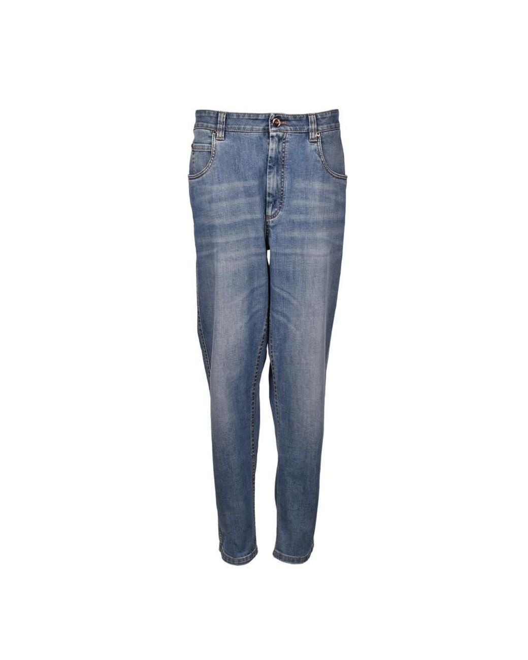 Brunello Cucinelli Blue Soft Tapered Denim Jeans, Brand Size 46 (Us for men