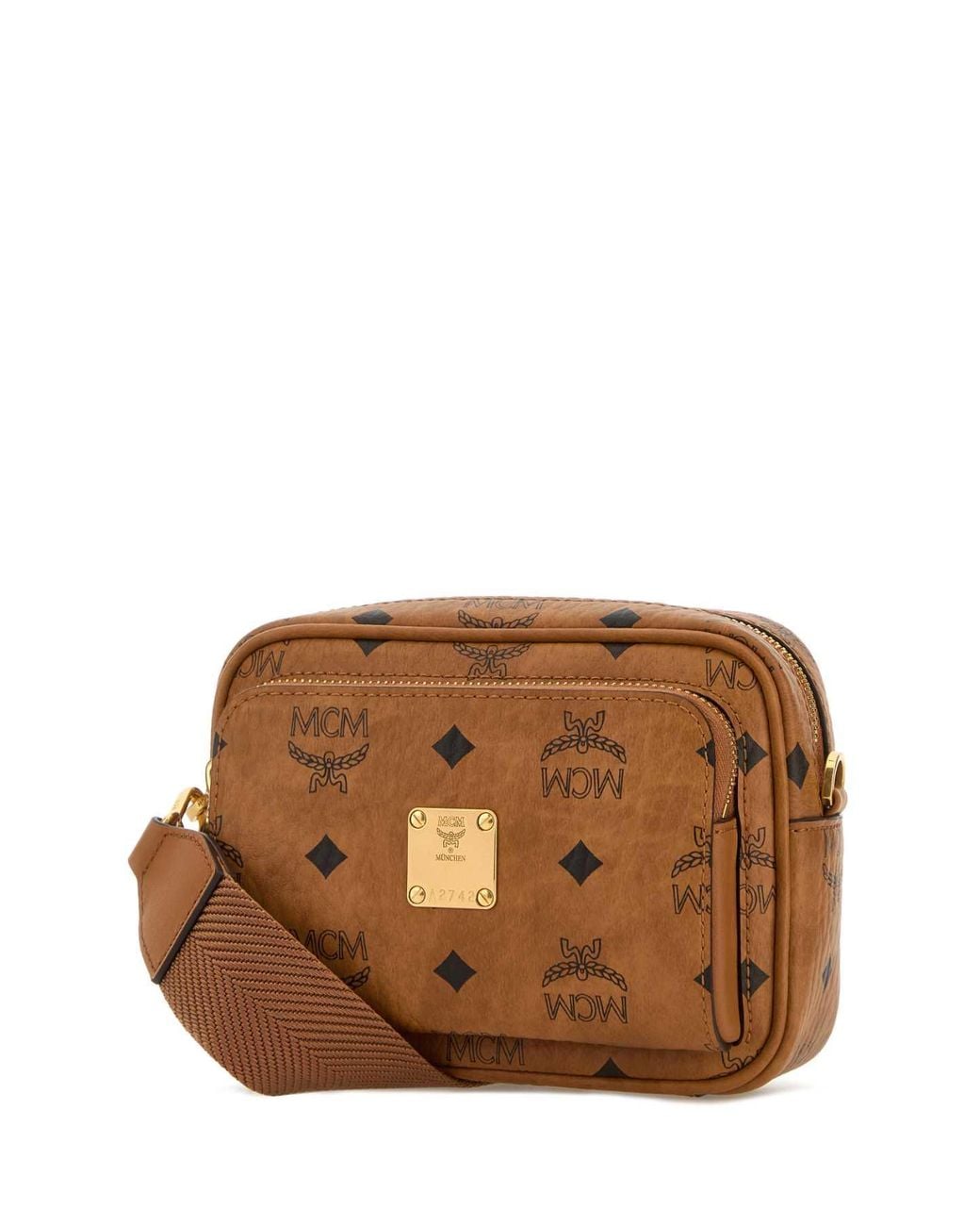 MCM Brown Printed Canvas Aren Crossbody Bag