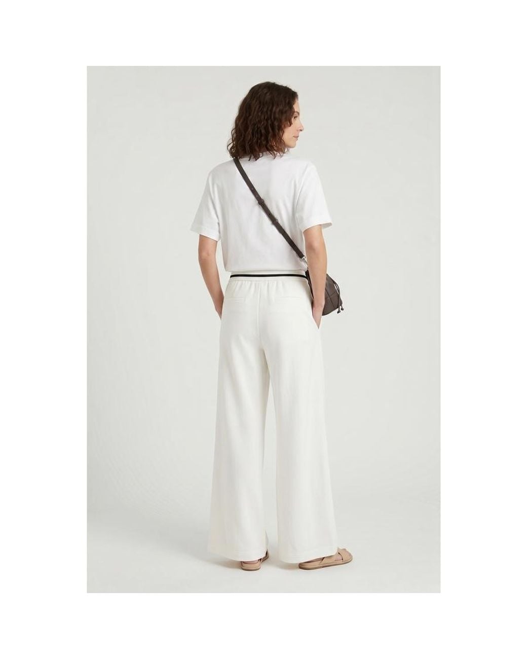 Brunello Cucinelli White Off Wide Leg Trousers, Size X-Small for men
