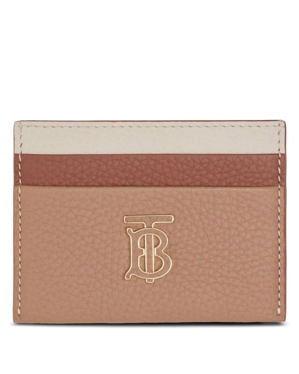 Burberry Natural Ladies Tb Tri-Tone Card Case for men