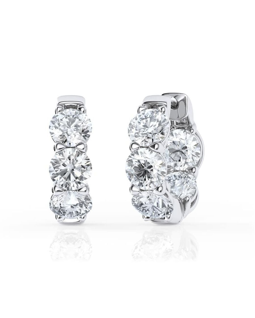 Brilliant Diamond Metallic 5 Carat Lab Grown Diamond Huggie Hoop Earrings For for men