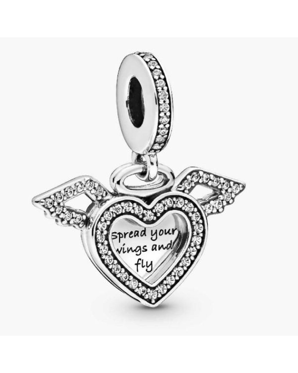 Pandora Metallic Heart And Wings Sterling Dangle for men
