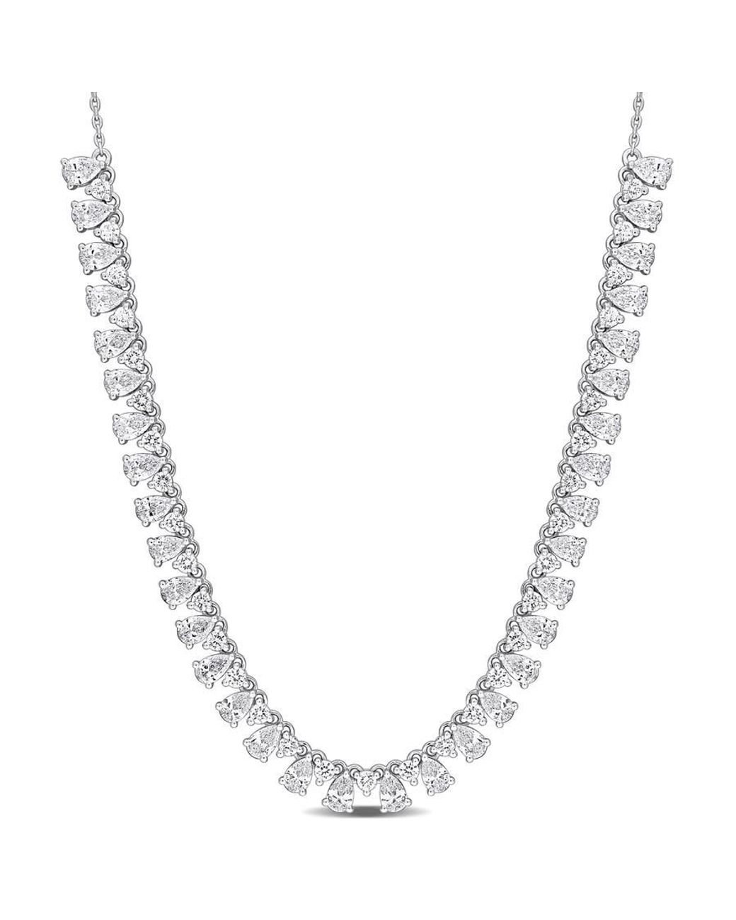 Created Forever Metallic 4 1/5 Ct Tw Pear-Shaped And Round-Cut Lab-Grown Diamond Necklace for men