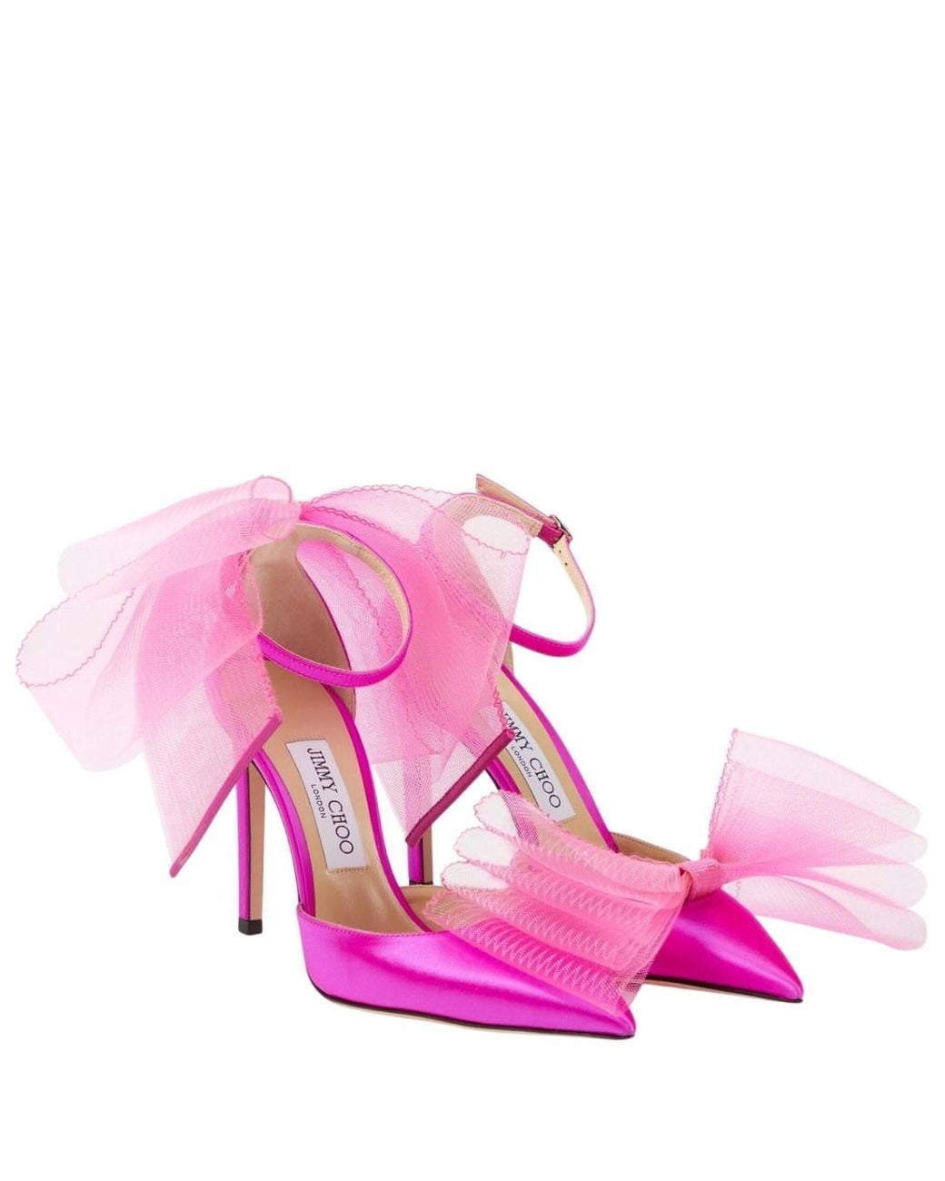 Jimmy Choo Pink Averly 100 Bow-Trimmed Pumps, Brand Size 39.5 Us