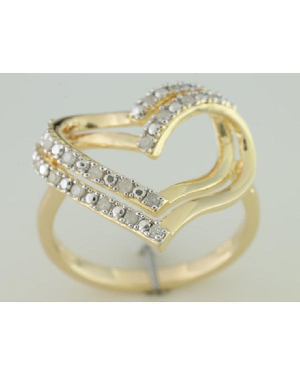 Amour Metallic 1/5 Ct Tw Diamond Open Heart Ring for men