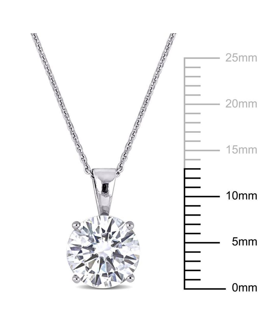 Amour Metallic 2 Ct Dew Created Moissanite Solitaire Pendant With Chain for men