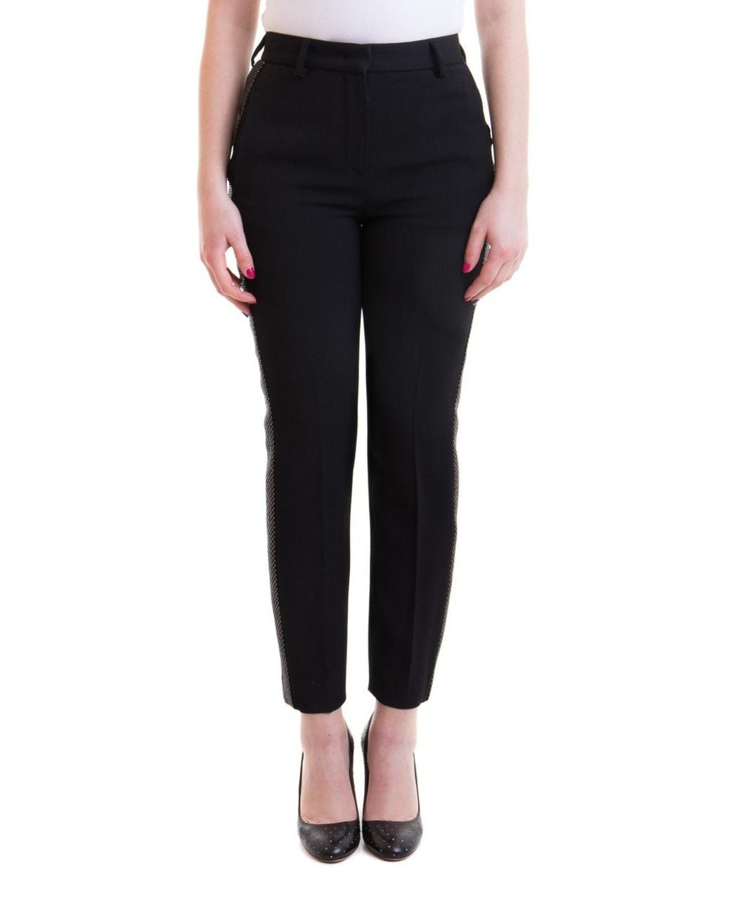 Roberto Cavalli Black Rhinestone Embellished Trousers, Brand Size 38 Us for men