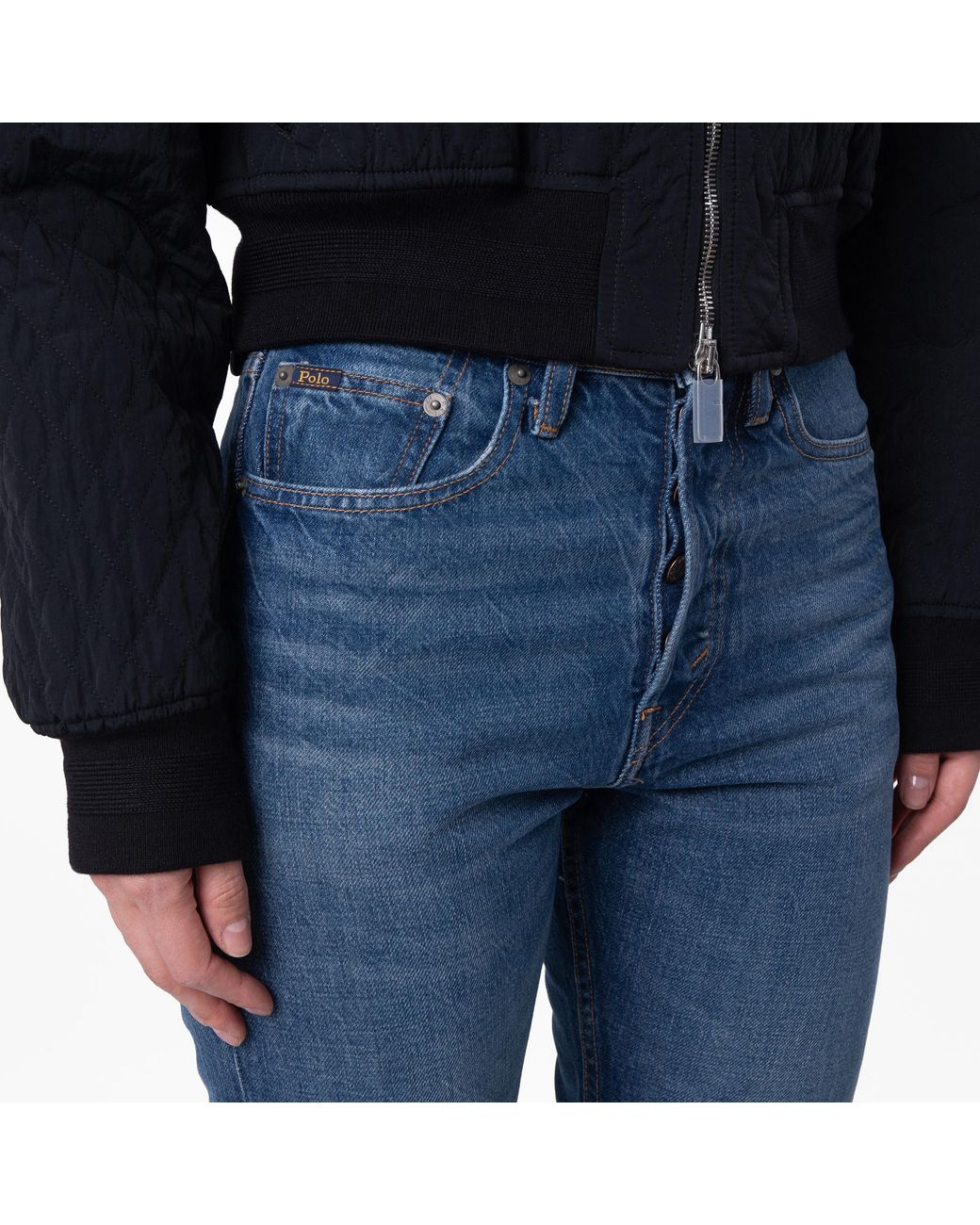 Polo Ralph Lauren Blue 3X1 Rigid High-Waist Cropped Jeans