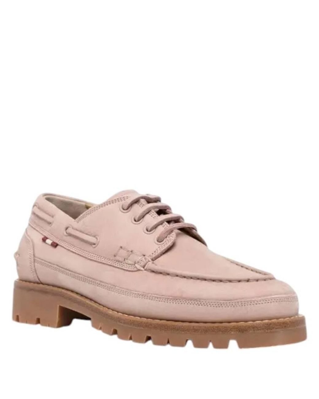 Bally Pink Traper Calf Nubuk Leather Moccasins, Brand Size 36 Us