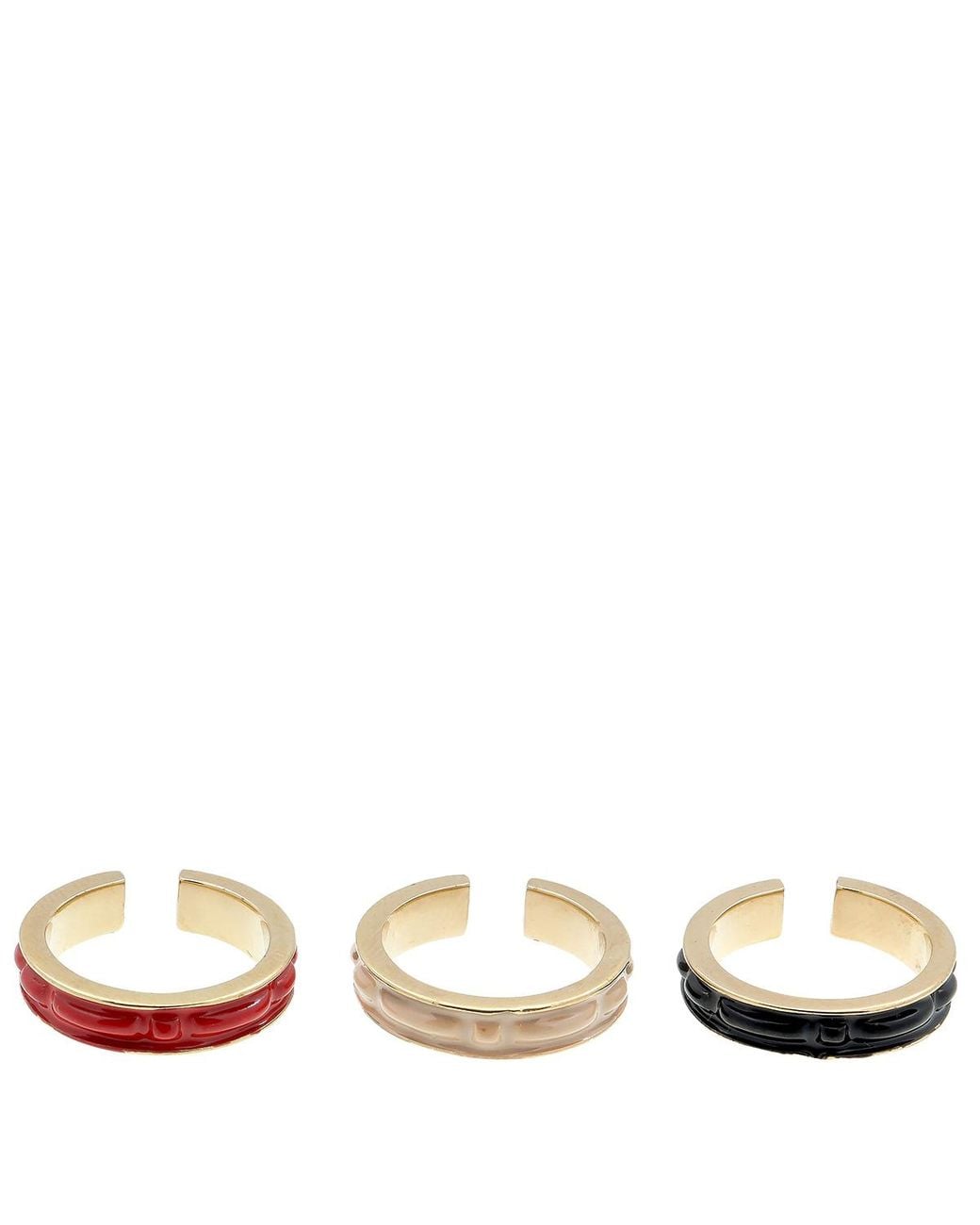 Burberry Natural Trio Enamel Stackable Earrings for men