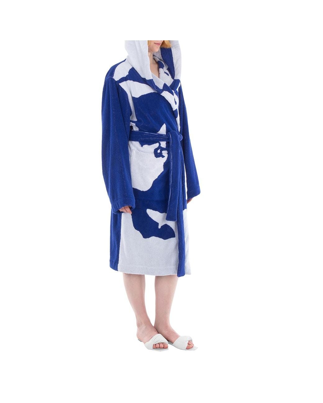 Burberry Blue Equestrian Knight-Print Robe
