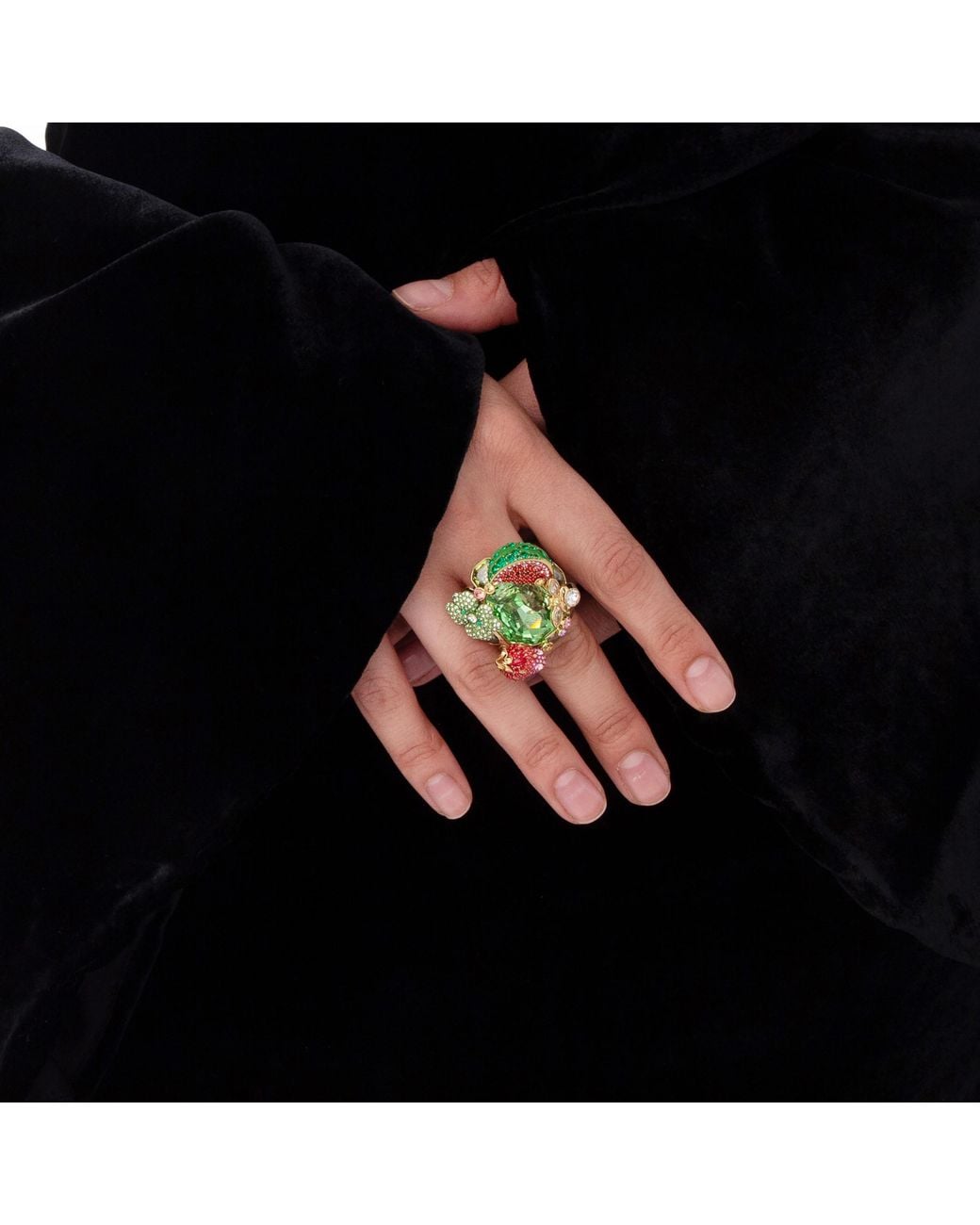 Swarovski Green Idyllia Multicolored Motif Ring for men