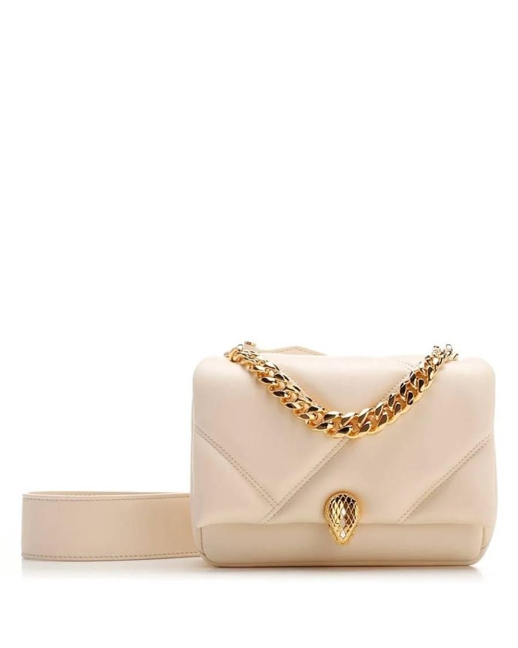 BVLGARI Natural Ivory Serpenti Cabochon Mini Crossbody Bag