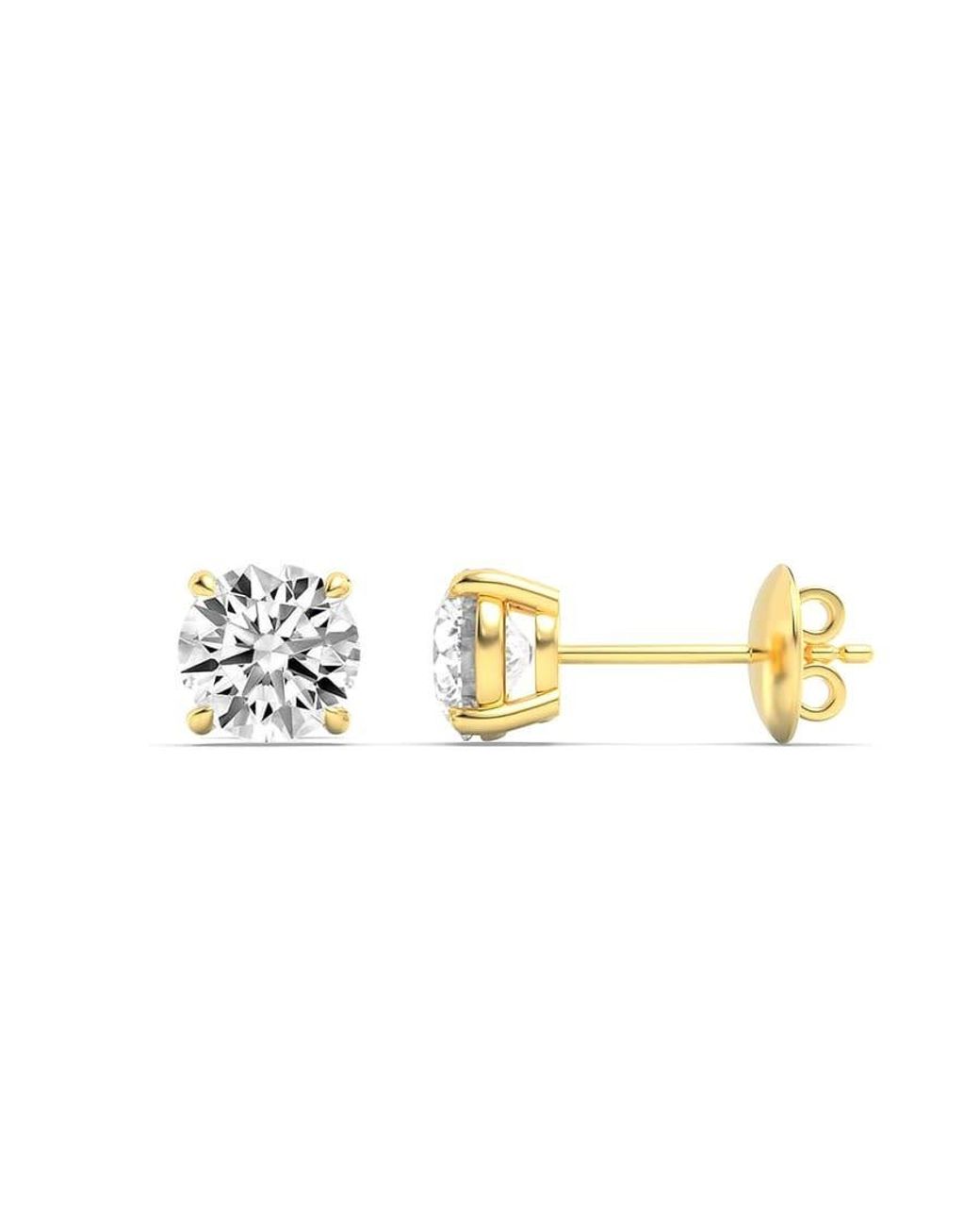 Mure And Co White 1Ctw Round Shaped Lab Grown Diamond (F/Vs) Stud Earrings for men