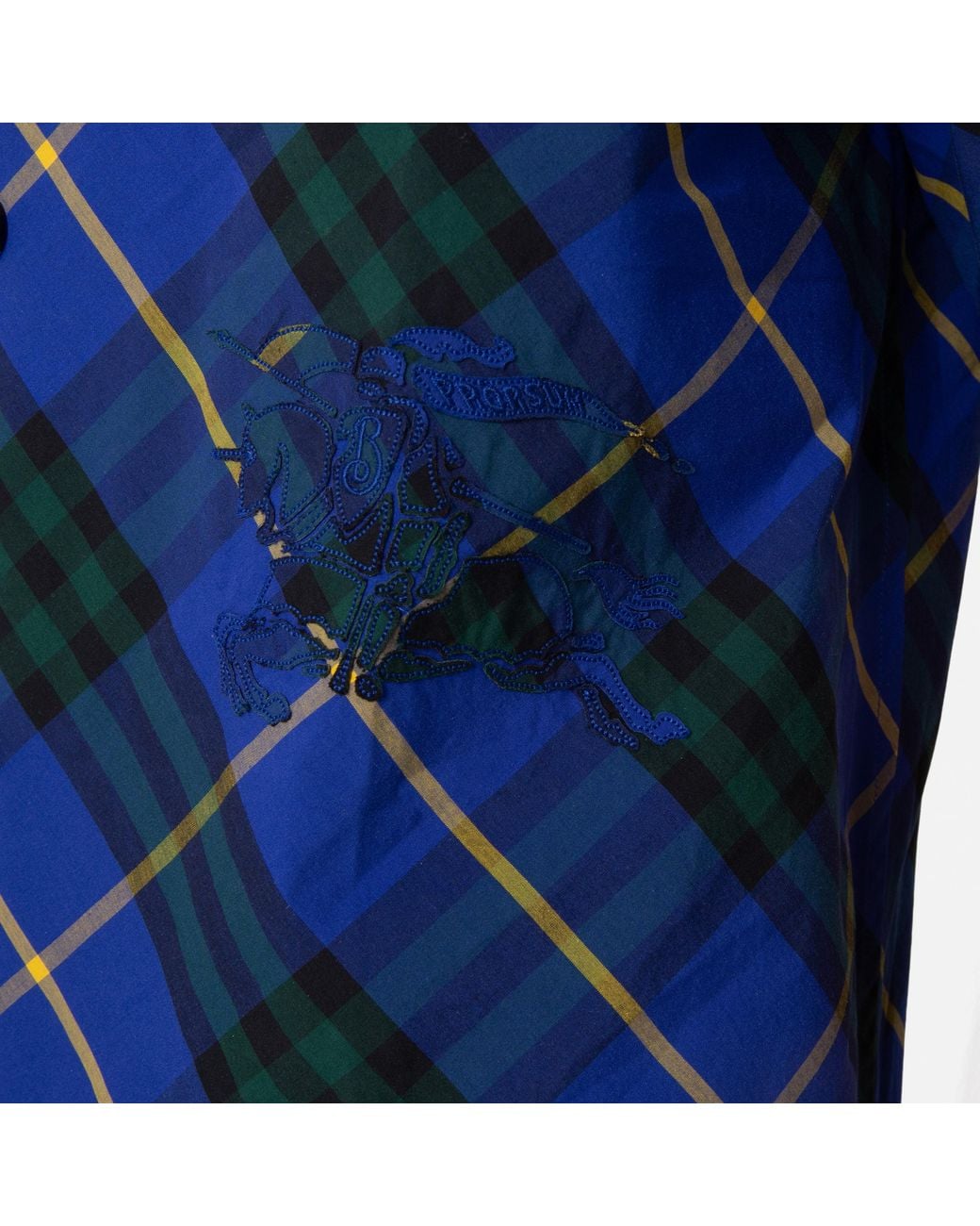 Burberry Blue Ekd Check Cotton Poplin Shirt for men