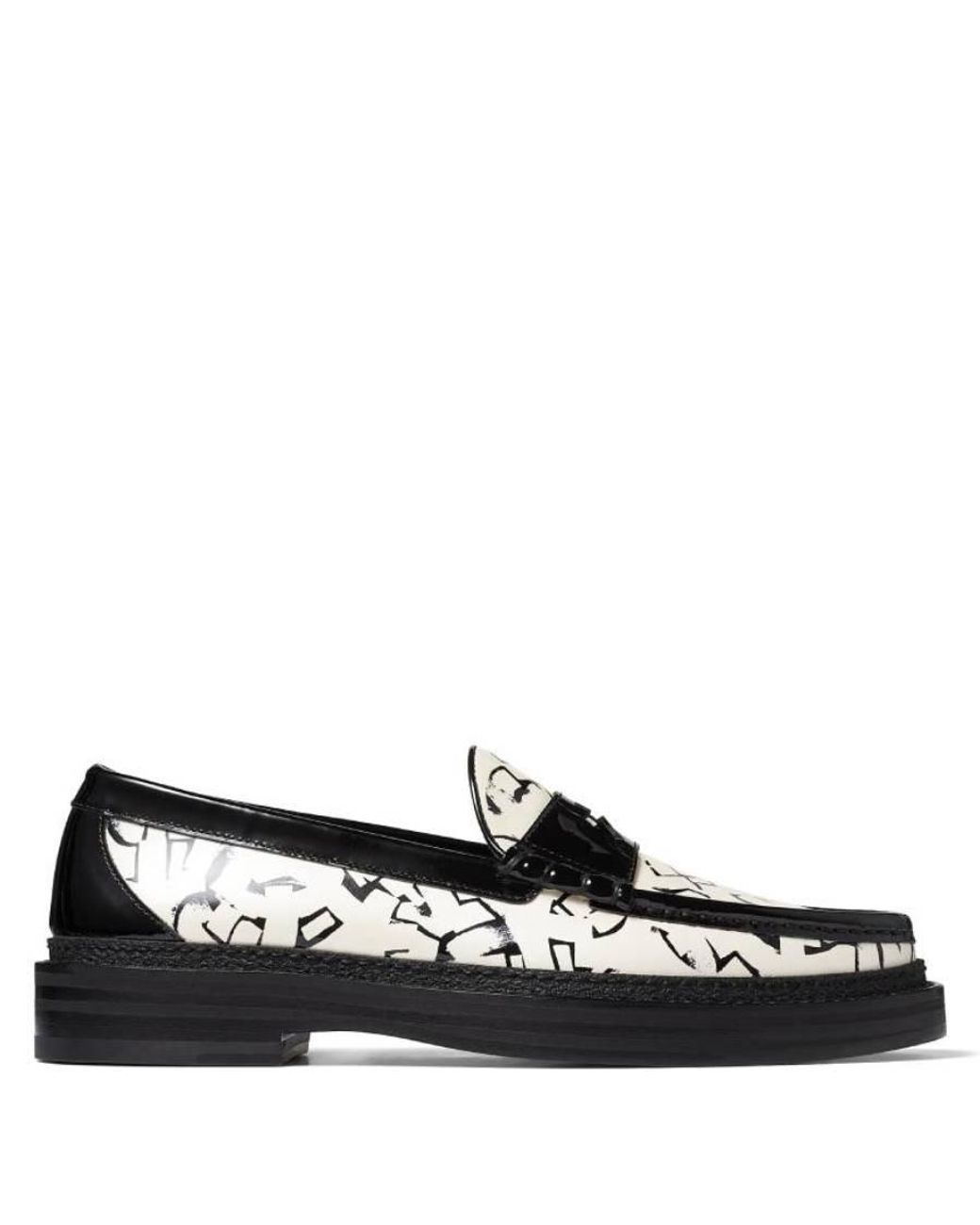 Jimmy Choo Black Eric Haze Ezra M Artwork Loafers, Brand Size 41.5 Us for men