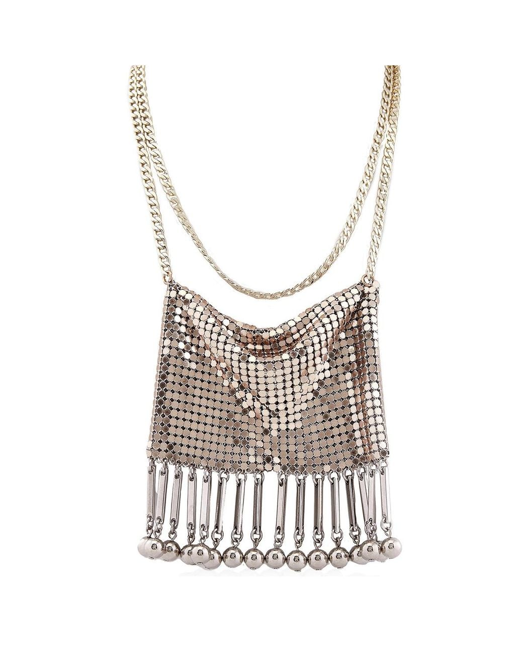 Rabanne White Chainmail Pixel Necklace for men