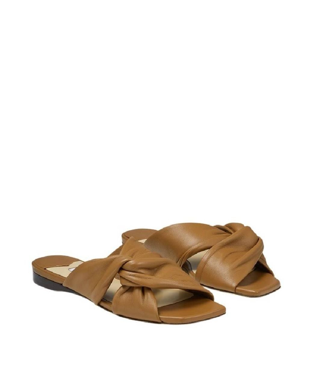 Jimmy Choo Brown Narisa Nappa Leather Flats, Brand Size 35 Us