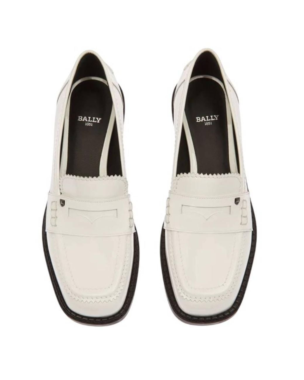 Bally White Ellyane Patent Leather Moccasins, Brand Size 36 Us