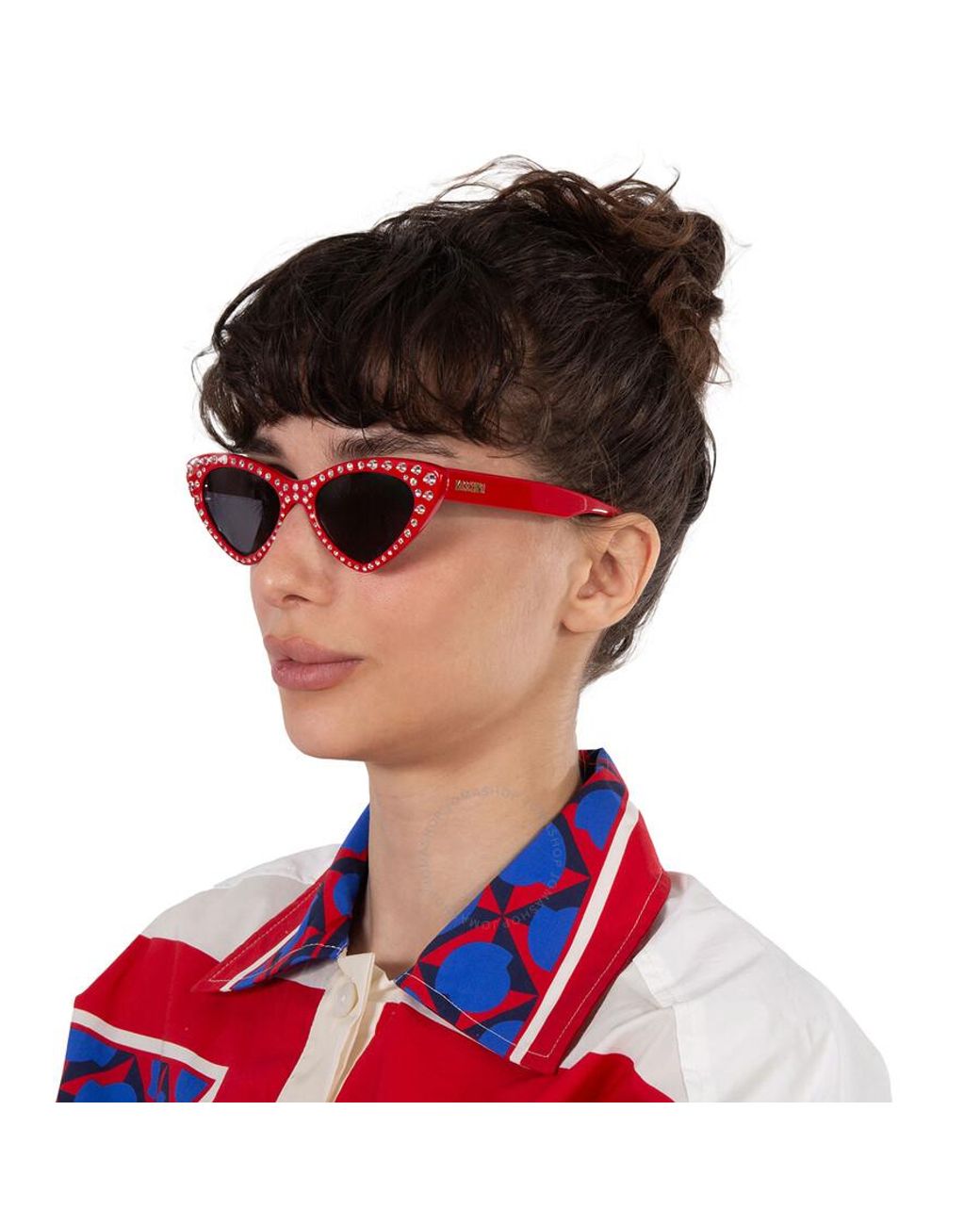 Moschino Grey Cat Eye Sunglasses Mos006/s/str 0c9a/ir 52 in
