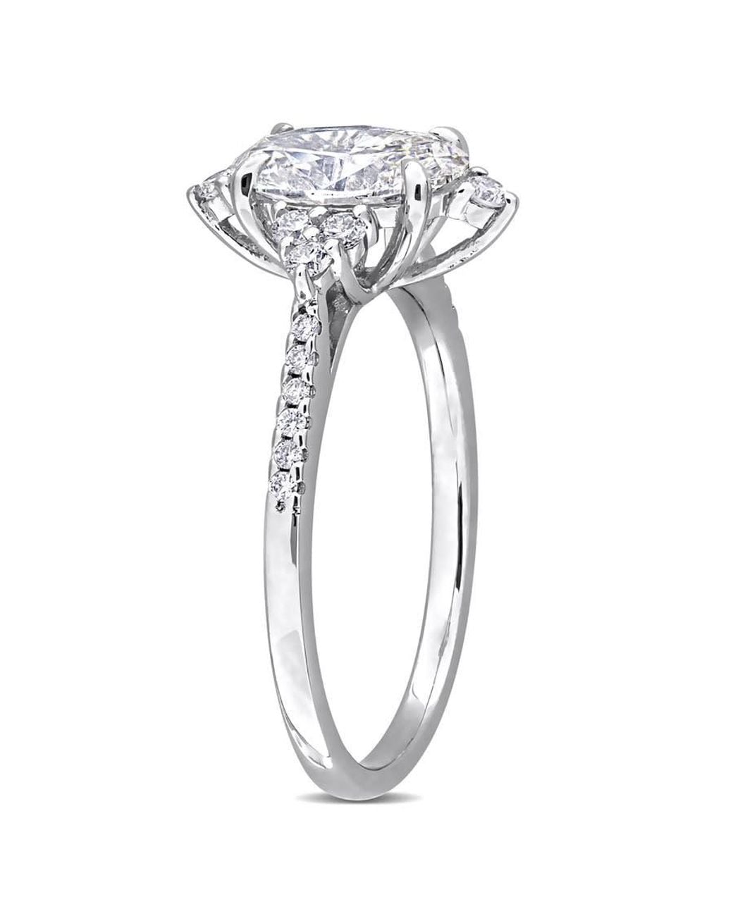 Created Forever Metallic 1 1/2Ct Tw Oval And Round-Cut Lab-Grown Diamond Engagement Ring for men
