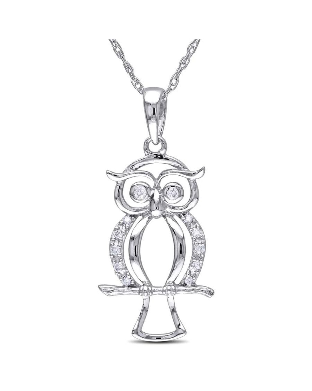 Amour Metallic Diamond Owl Pendant With Chain for men