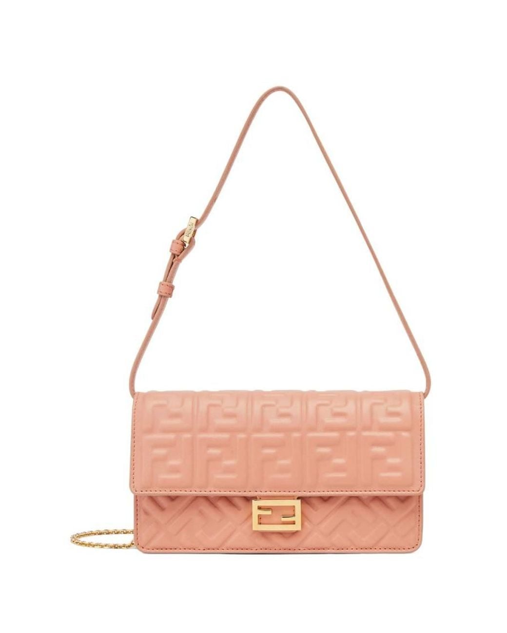 Fendi Pink Ff Embossed Compact Tube Wallet On Chain for men