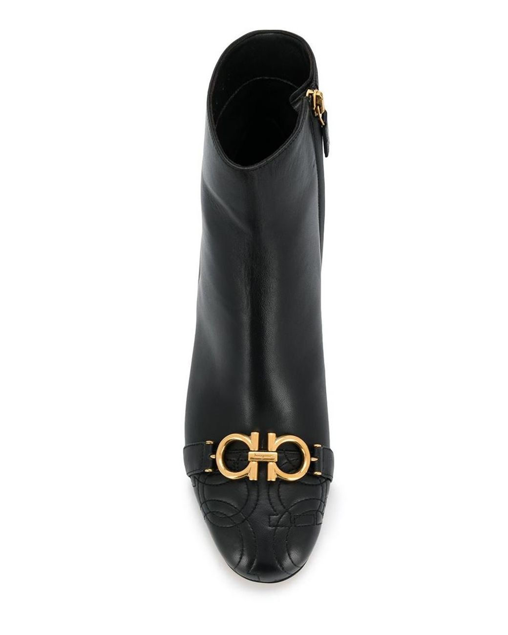 Ferragamo Black Ferragamo Zeri Quilted Gancini Ankle Boots