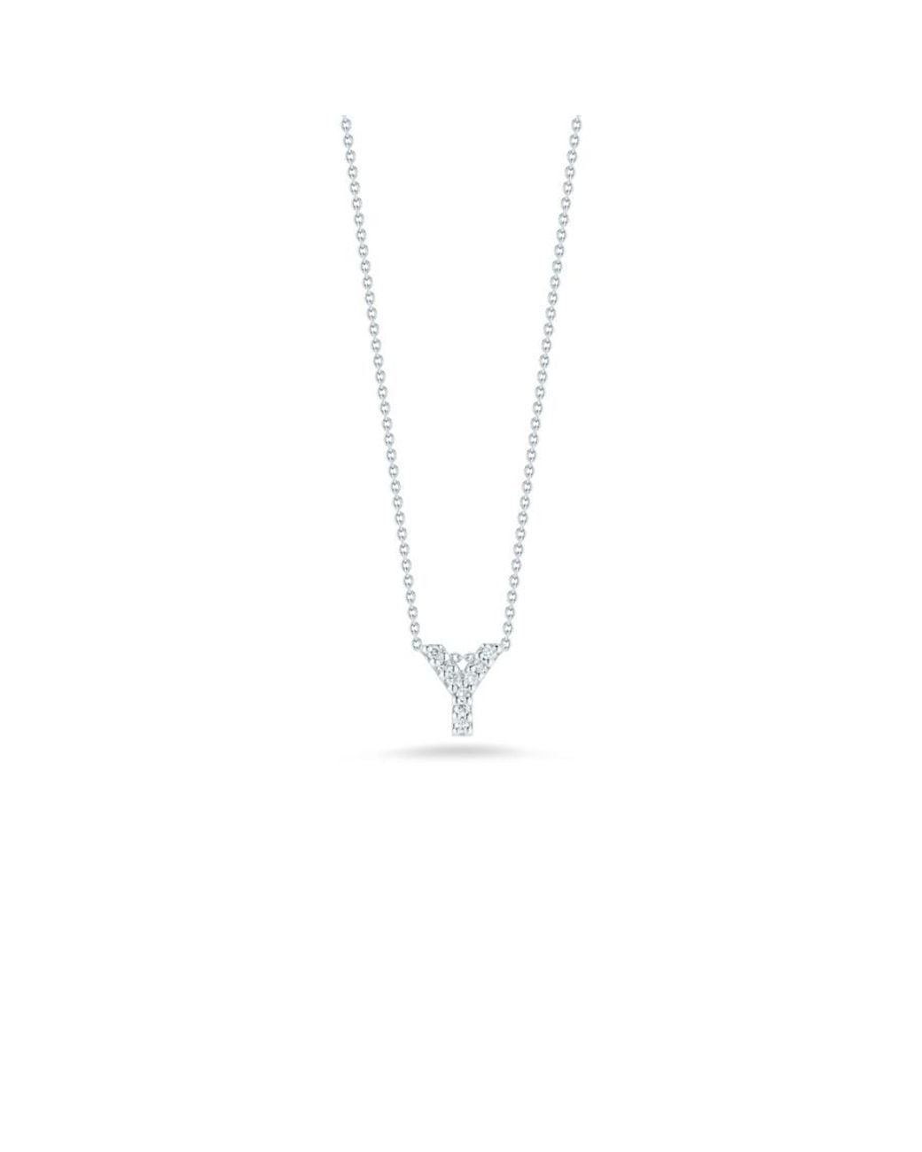 Roberto Coin Metallic Tiny Treasures Diamond Love Letter Necklace Y 18K 001634Awchxy for men