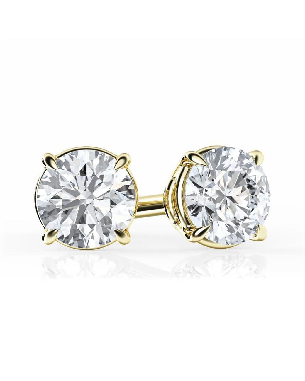 Brilliant Diamond Blue 1/2 Carat Round Lab Grown Diamond Stud Earrings for men