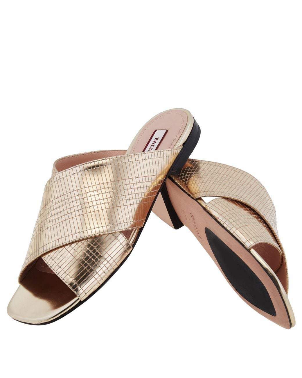 Bally Natural Evoria Crisscross Strap Flat Sandals, Brand Size 35 Us Size 4.5