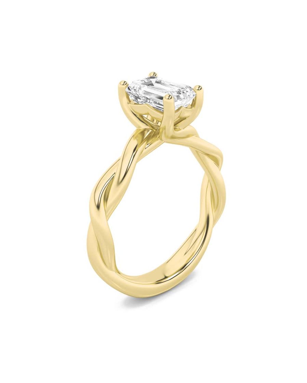 Mure And Co Metallic 2Ctw Radiant Shaped Lab Grown Diamond (F/Vs) Twisted Shank Solitaire Engagement Ring for men