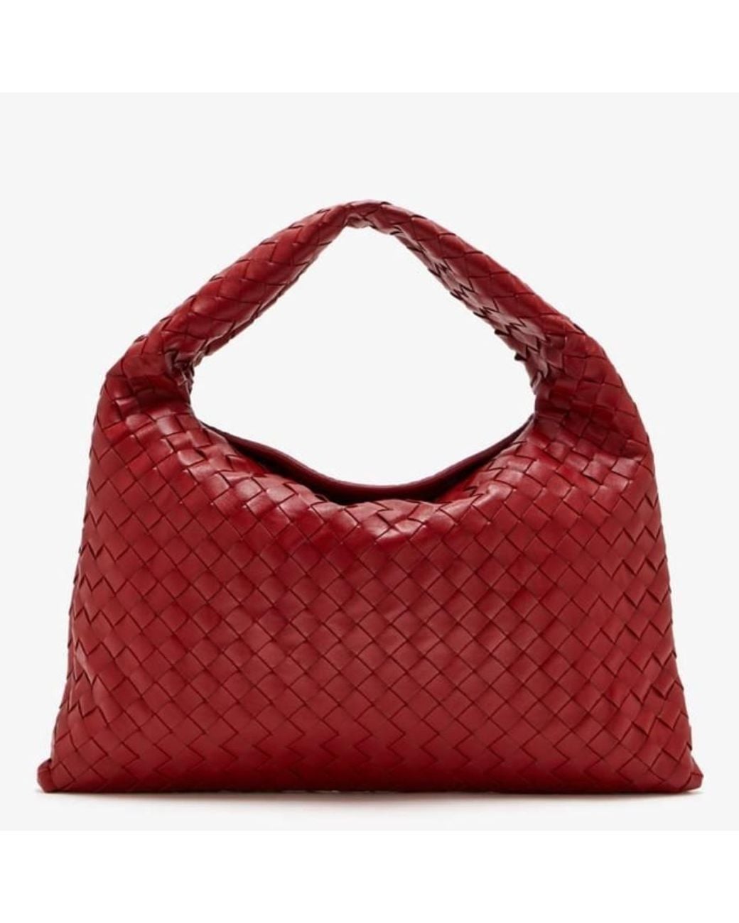 Bottega Veneta Red Small Hop Intrecciato Hobo Shoulder Bag for men