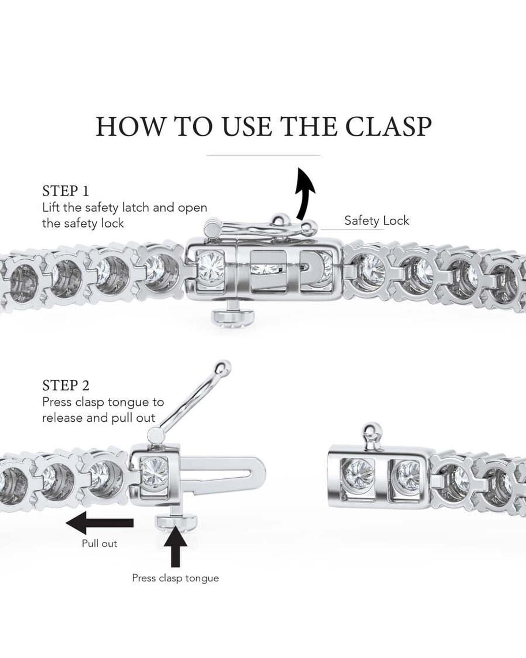 Brilliant Diamond White 2 Cttw Round Lab Grown Diamond Tennis Bracelet for men
