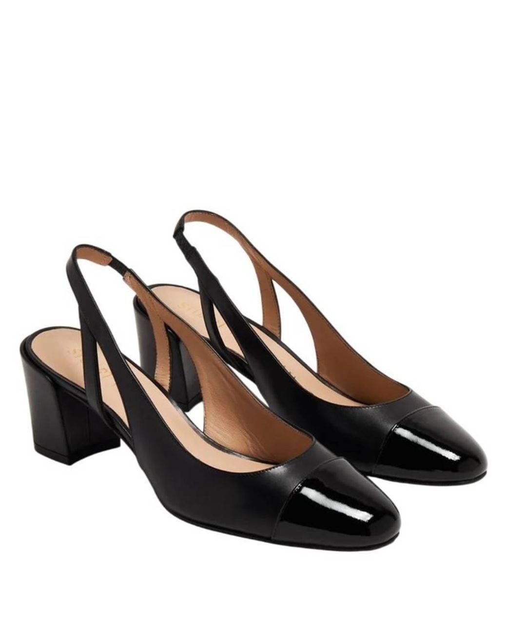 Stuart Weitzman Black Sleek 50 Leather Slingback Pumps