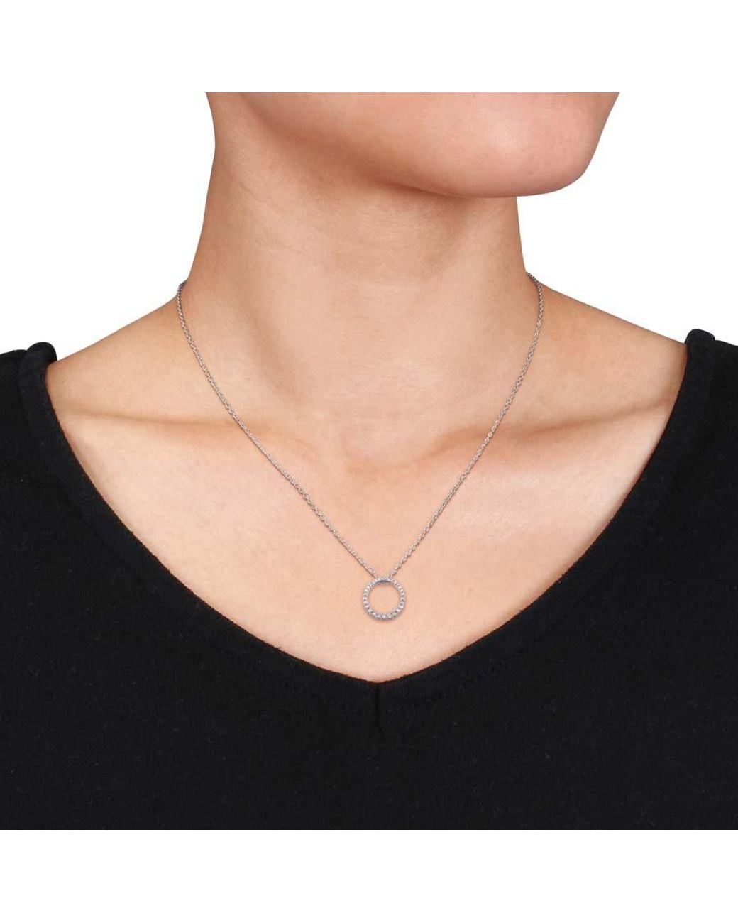 Amour Metallic 1/3 Ct Tw Diamond Circle Pendant With Chain for men
