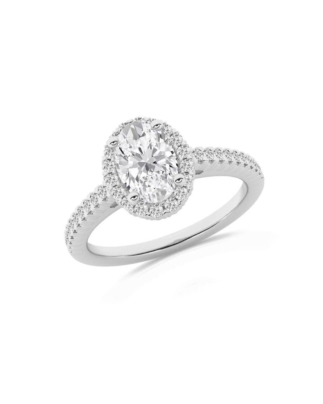 Brilliant Diamond Metallic 1.00 Carat 14K Round Cut Lab Grown Diamond Halo Wedding Ring For - Color/Clarity-G+Si for men