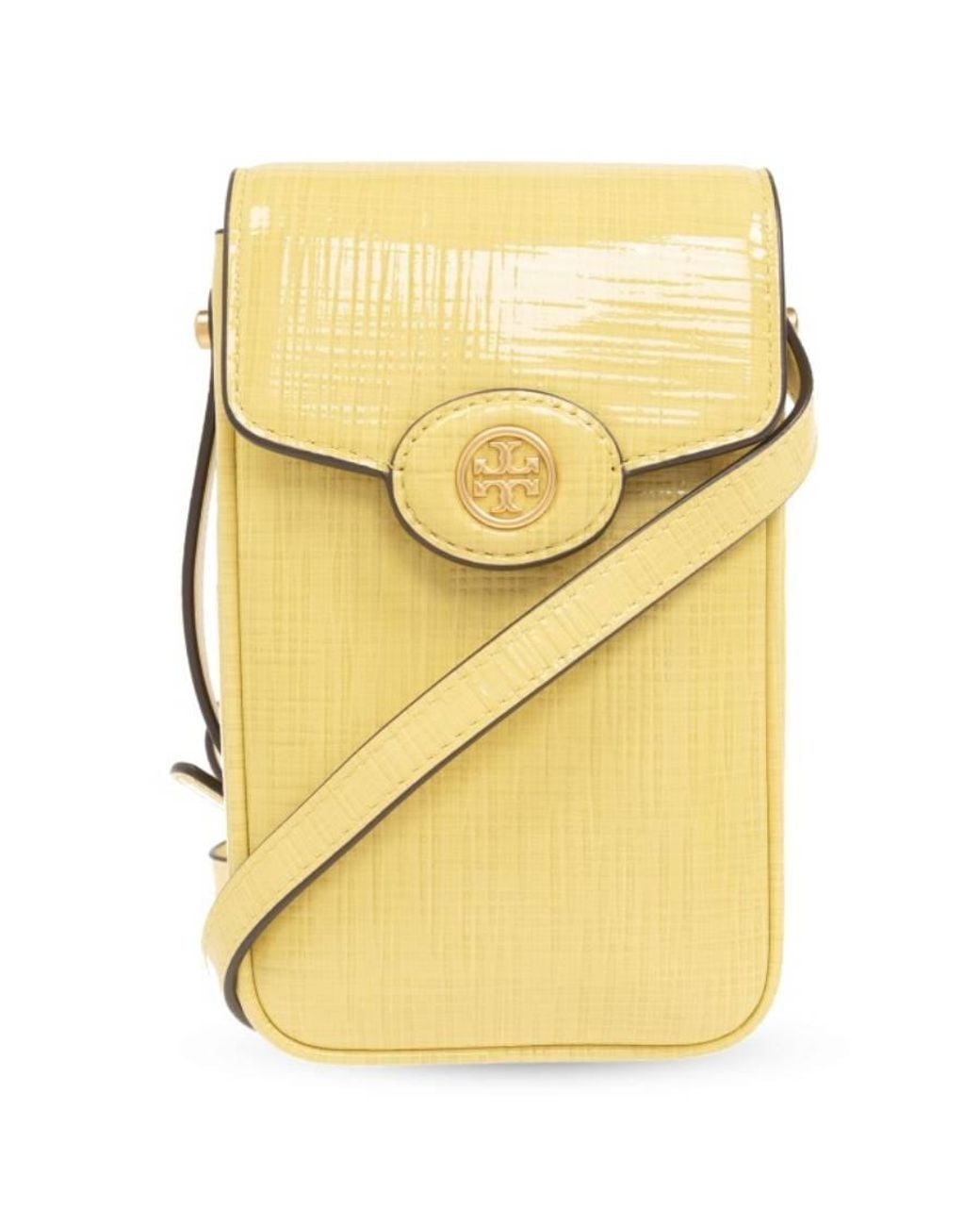 Tory Burch Yellow Robinson Phone Crossbody Bag