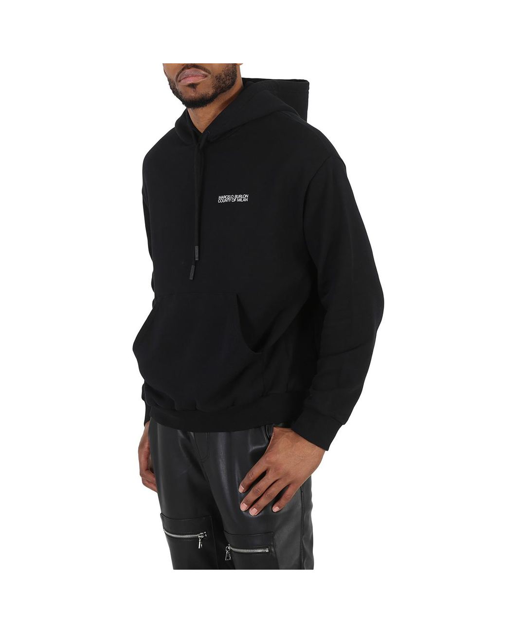 Marcelo Burlon Black County Of Milan Cross-Motif Hoodie for men