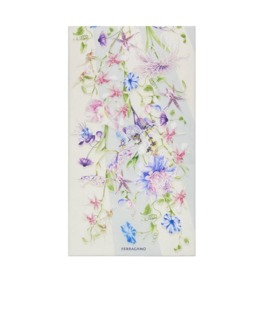 Ferragamo White Gaia Print Lightweight Silk Scarf for men