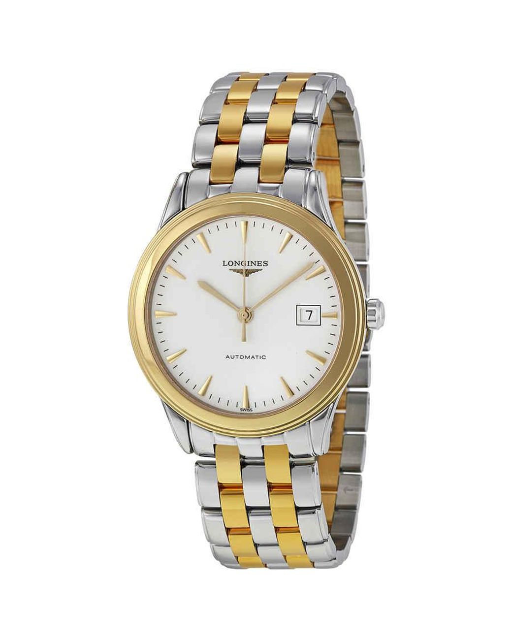 Longines Flagship Automatic White Dial Twotone Watch L48743227 in